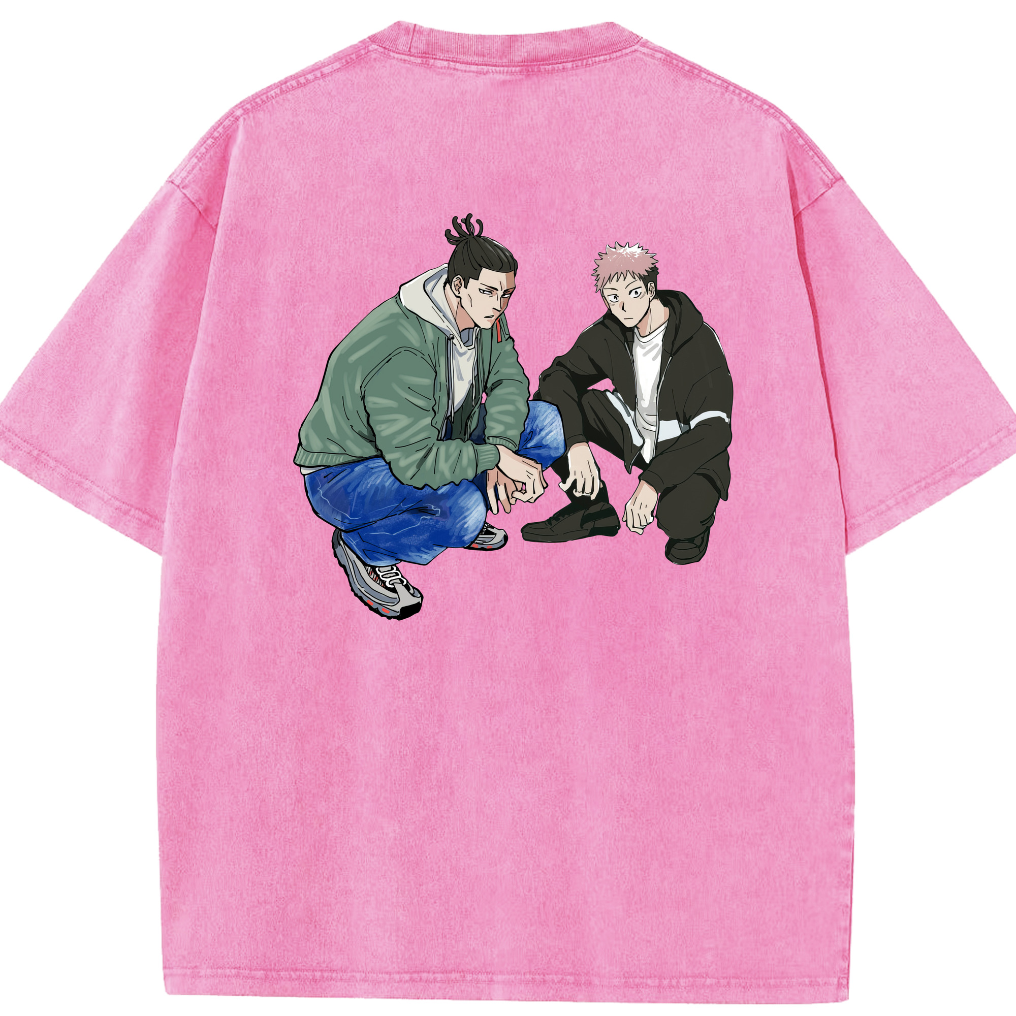 （画像用） 呪術廻戦 Jujutsu Kaisen 綿100% ヴィンテージ風 半袖Tシャツ（背面プリント）
